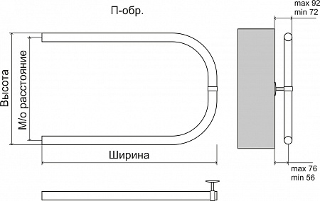 Эконом П-обр AISI 32х2 500х500 Полотенцесушитель  TERMINUS Астрахань - фото 3