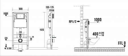 Сенсорная система инсталляции для подвесного унитаза 500х1125 (3 в 1) Terminus Астрахань - фото 9 Сенсорная система инсталляции для подвесного унитаза 500х1125 (3 в 1) Terminus Астрахань - фото 9