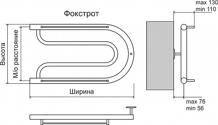 Фокстрот AISI 32х2 320х700 Полотенцесушитель  TERMINUS Астрахань - фото 3