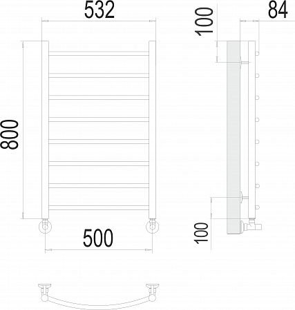 Классик П8 500х800 Полотенцесушитель  TERMINUS Астрахань - фото 3