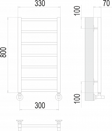 Контур П7 300х800 Полотенцесушитель  TERMINUS Астрахань - фото 3