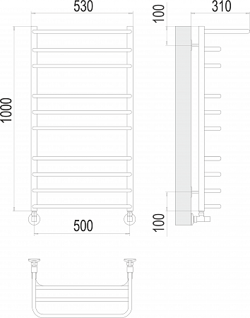 Арктур П10 500х1000 Полотенцесушитель  TERMINUS Астрахань - фото 3