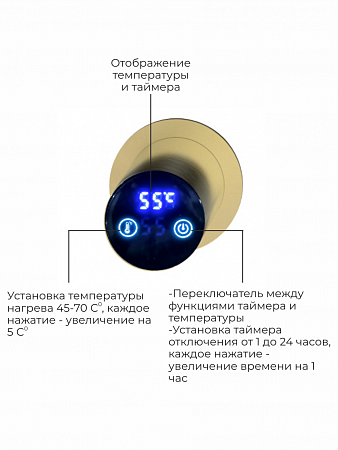 Аккорд П5 500х800 электро Полотенцесушитель TERMINUS Брашированное золото Астрахань - фото 4