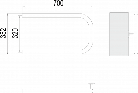 П-обр AISI 32х2 320х700 Полотенцесушитель  TERMINUS Астрахань - фото 3