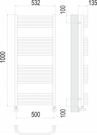 Виктория П20 500х1000 Полотенцесушитель  TERMINUS Астрахань - фото 3