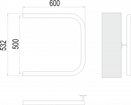 П-обр AISI 32х2 500х600 Полотенцесушитель  TERMINUS Астрахань - фото 3