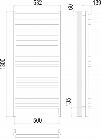 Прато П15 500х1300 электро (sensor quick touch) Полотенцесушитель  TERMINUS Астрахань - фото 3