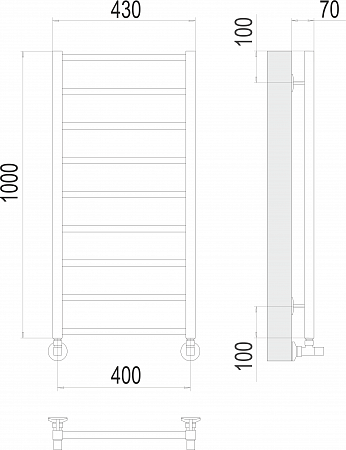 Контур П9 400х1000 Полотенцесушитель  TERMINUS Астрахань - фото 3