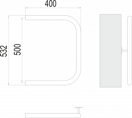 П-обр AISI 32х2 500х400 Полотенцесушитель  TERMINUS Астрахань - фото 3